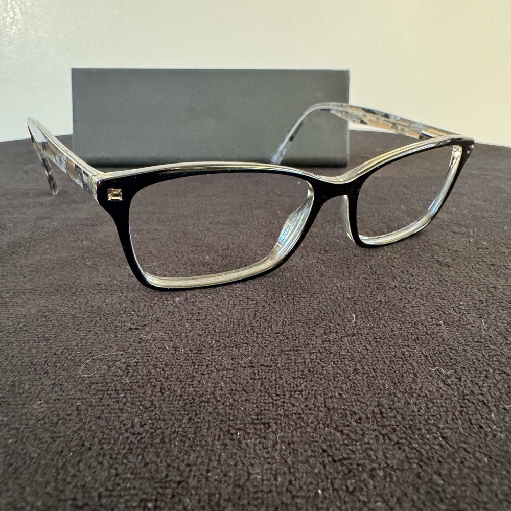 Stylish Black and Clear Eyeglass Frames